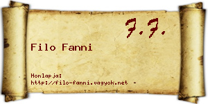 Filo Fanni névjegykártya