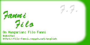 fanni filo business card